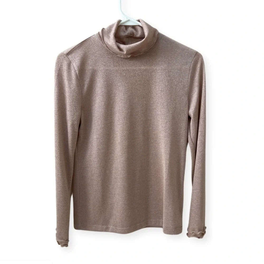 Banana Republic champagne pink metallic turtleneck size small